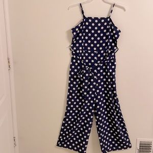 Navy/ white polka dot Jump suit